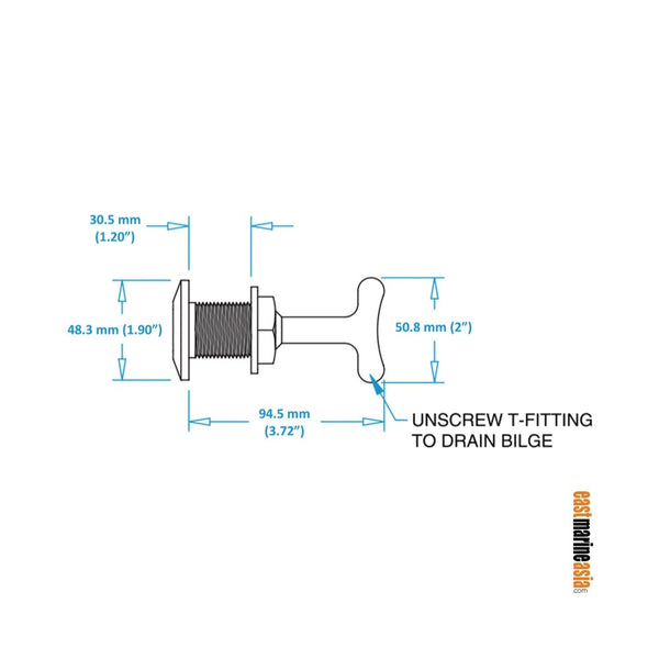 Groco TD Series Bronze Garboard Drains with T-handle