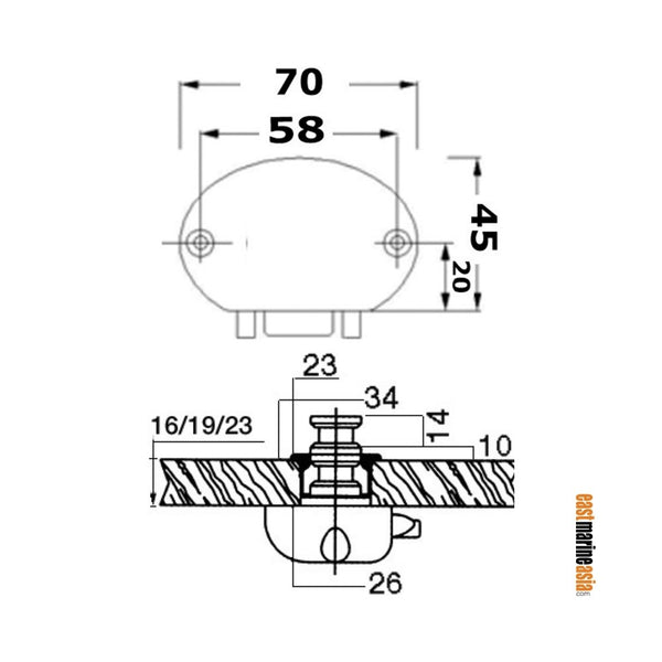 Spring Latch with Catch for Hatches and Cabinet Doors