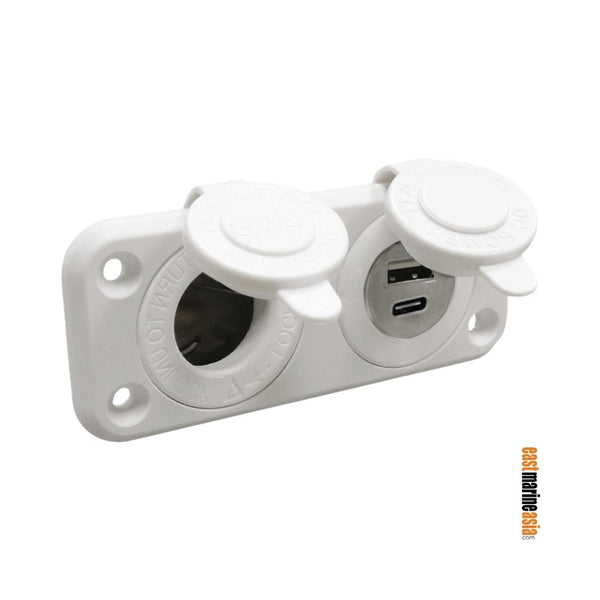 Osculati Lighter + USB A + USB C Socket (Panel Mounting)
