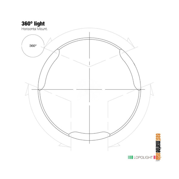 Lopolight 201-012-FB All-Round White / Anchor 2 nm LED Navigation Light - Silver