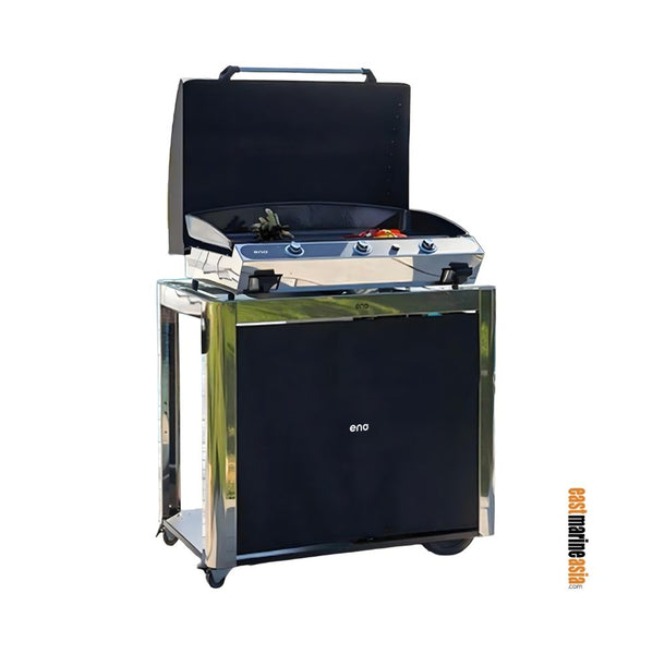 ENO Bergerac 3000 3-Burner Plancha with Griddle Lid & Trolley