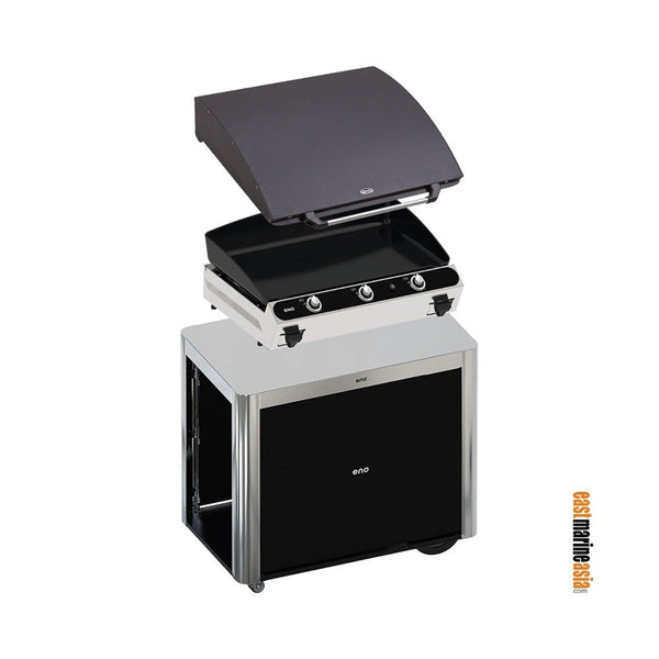 ENO Bergerac 3000 3-Burner Plancha with Griddle Lid & Trolley