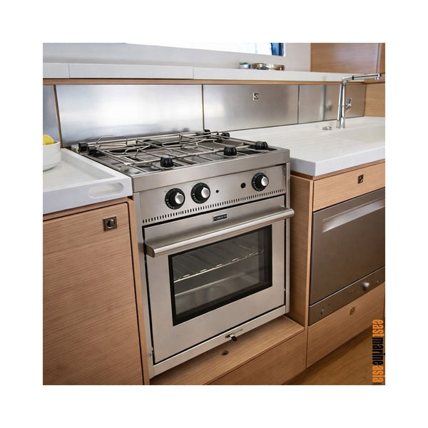 Force 10 F63258 Gimbaled Ranges 2-Burner Marine Stove with Oven & Broiler - Euro Compact