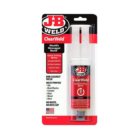 J-B Weld ClearWeld 5 Minutes Quick Setting Syringe 2-Part Epoxy System