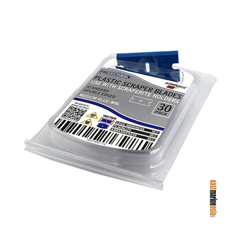 ScrapeRite Plastic Scraper Blades SRS30MBL - Standard Medium Blue