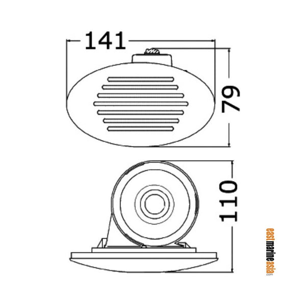 Osculati Built-in Flush Mount Horn with Spiral Amplifier