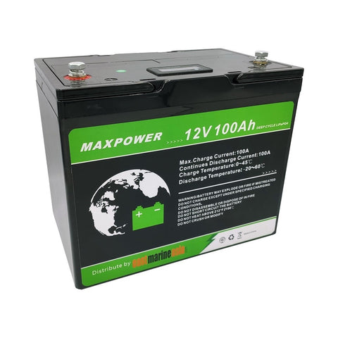 EMA MaxPower 100Ah LiFePO4 Deep Cycle Lithium Battery with Built-in Battery Management System