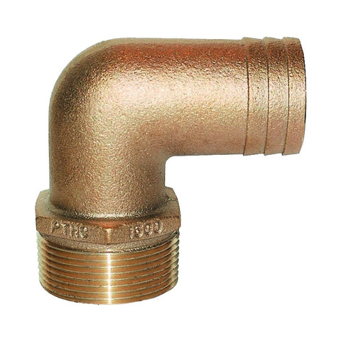 Groco PTHC Series 90° Bronze Pipe to Hose Standard Flow Fittings - NPT